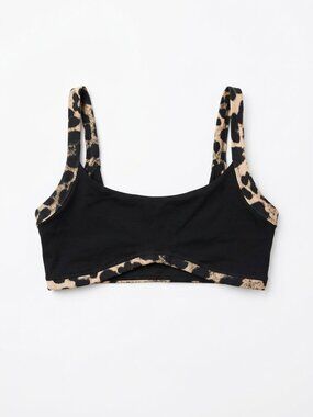 P.E Nation Leopard Animal Print Sports Bra Medium Athleisure - MEDIUM